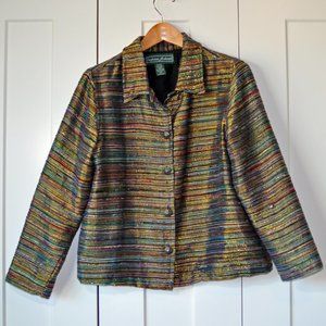 Stephanie Andrews silk metallic lined jacket P Med